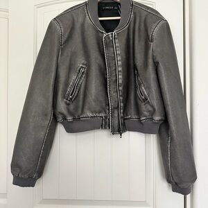 NWT faux bomber jacket grey large